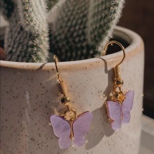Lavender Shimmering Butterfly Earrings